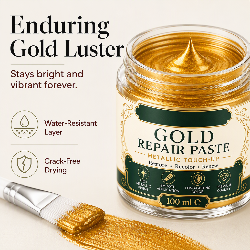 Gold/Silver Metallic Refinishing Repair Paste with Brush