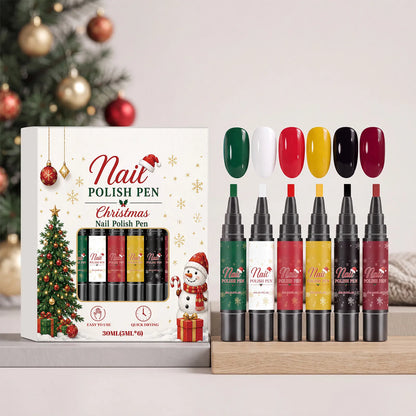 🎄Christmas‑themed Nail Polish Pen Set✨Smooth Easy‑to‑apply No‑bake DIY Multi‑color Nail Art Kit Convenient Drawing Nail Pens
