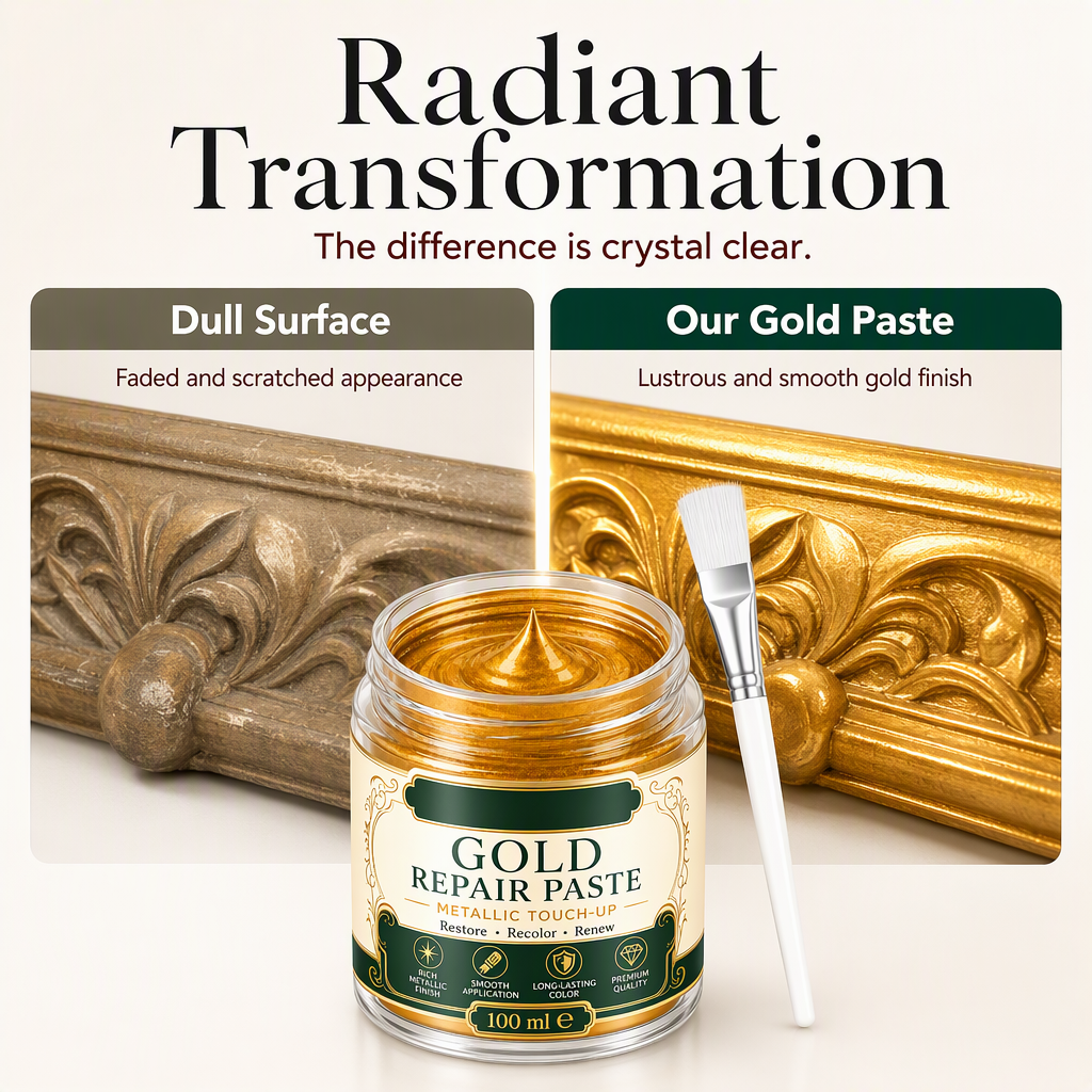 Gold/Silver Metallic Refinishing Repair Paste with Brush