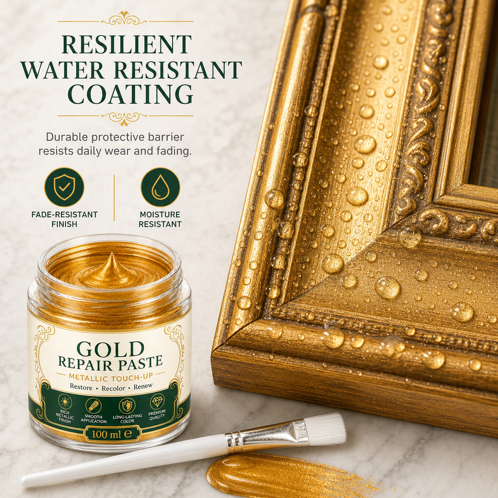 Gold/Silver Metallic Refinishing Repair Paste with Brush