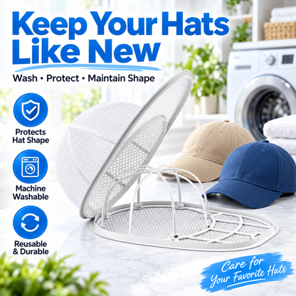 🥳 2026 Best Seller 🥳🧢 Over 50,000 Sold! 💦🏠 50% Off! Baseball Cap Washer Protector – Anti-Deformation Hat Washing Cage ✨