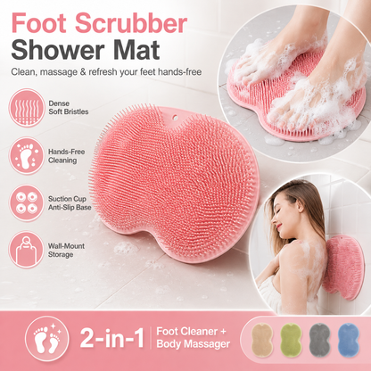 🚿 Shower Foot & Back Scrubber with Massage Pad – Dual-sided, non-slip & easy to use – Deep clean & refresh in every shower ✨