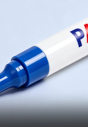 Close-up of the paint marker's cap and barrel