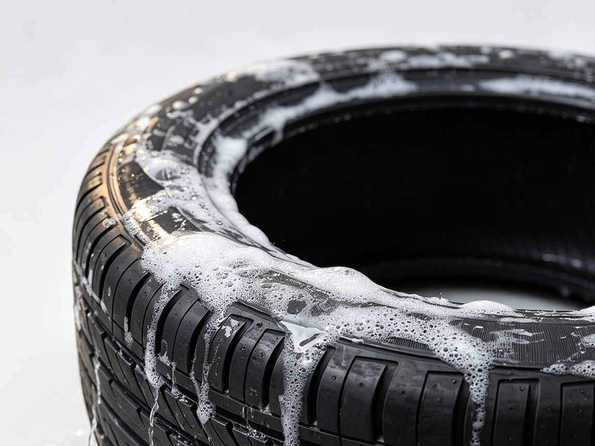 Washing tire before applying paint