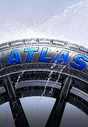 Blue painted tire lettering exposed to water