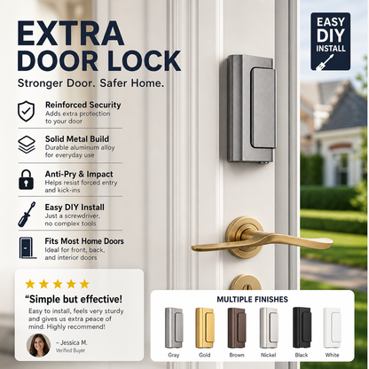 🚪LAST DAY SALE ONLY $26.99!!🔒 Home Security Door Reinforcement Lock – Extra Protection, No-Drill Installation & Adjustable 🏠