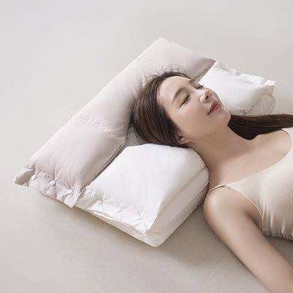 🛌50% OFF NOW! Dual-Zone Ergonomic Sleeping Pillow‑Detachable Layers Adjustable Height Support Pillow for Neck & Spine Relief