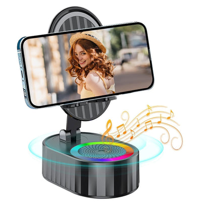 🔥HOT SALE 💥2026 Upgraded Cell Phone Stand with Induction Speaker/Power Bank/Atmosphere Light