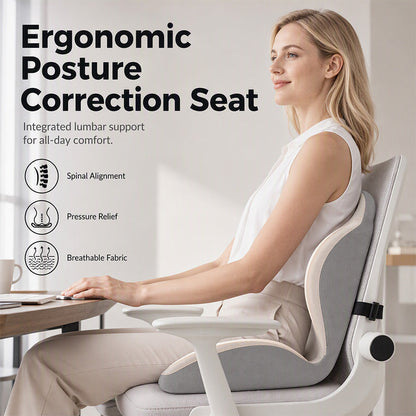 🪑 50% OFF! 💆 Ergonomic Memory Foam Seat Cushion – Built-In Back Support, Orthopedic & Versatile – Ideal for Office Chairs, Cars & Home Offices ✨