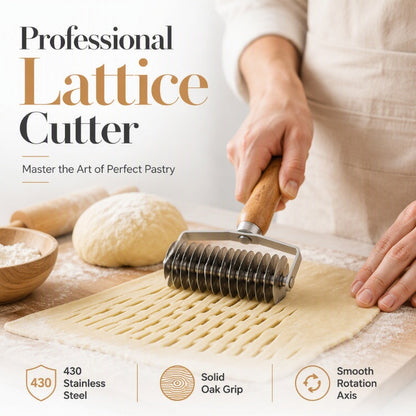 🥧 Lattice Pastry Roller Cutter | Stainless Steel