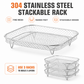 🍳Food-Grade 304 Stainless Steel Air Fryer Stackable Rack | Grill & Toast Kitchen Accessory🍗✨