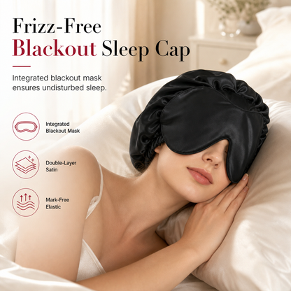 Women's 2-in-1 Satin Sleep Bonnet with Eye Mask