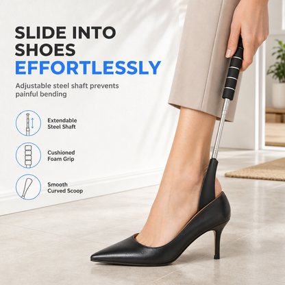 Telescopic Stainless Steel Long-Handle Shoe Horn