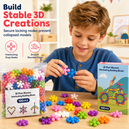 ❄️ LIMITED-TIME 50% OFF! 🧩 Kids 3D Interlocking Snowflake Building Blocks – Stable Build, Burr-free, Colorful ✨