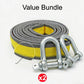 🚗 Heavy-Duty Tow Rope with U-Shackle Hooks