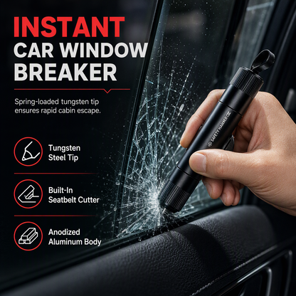 🚨🔥 SALE! 2-in-1 Mini Car Safety Hammer – Window Breaker & Seat Belt Cutter, Life-Saving Tool for Car Emergencies!