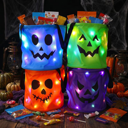 Halloween LED Light-Up Candy Bag for Kids