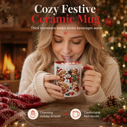 🎁Christmas Sale - 50% OFF☕✨Festive Highland Cow & Snowman Ceramic Mugs – Add a Little Christmas Magic to Every Sip!