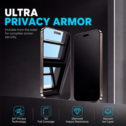 🛡️50% OFF NOW! Privacy Screen Protector for iPhone, 9H Tempered Glass, 30° Anti-Spy, 9D Full Coverage, Auto Dust Removal, Bubble-Free Install