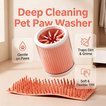 Portable Pet Paw Cleaning Cup with Soft Silicone Bristles