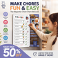 🥳 2026 Best Seller 🥳👧 Over 50,000 Sold! ⭐🏠 50% Off! Kids Chore Chart & Reward System – Reusable Daily Routine Responsibility Board ✨